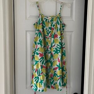 Hanna Andersson Lemon Print Dress with Green and Yellow